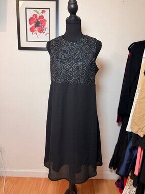 Molly Malloy Evening Black Sequin Bodice Cocktail Dress Formal Sz 10